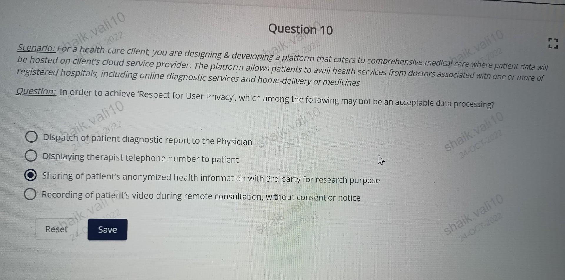 Solved Scenario: For a health-care client, you are designing | Chegg.com