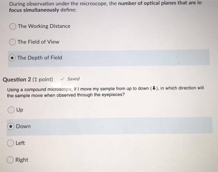 Solved During observation under the microscope, the number | Chegg.com