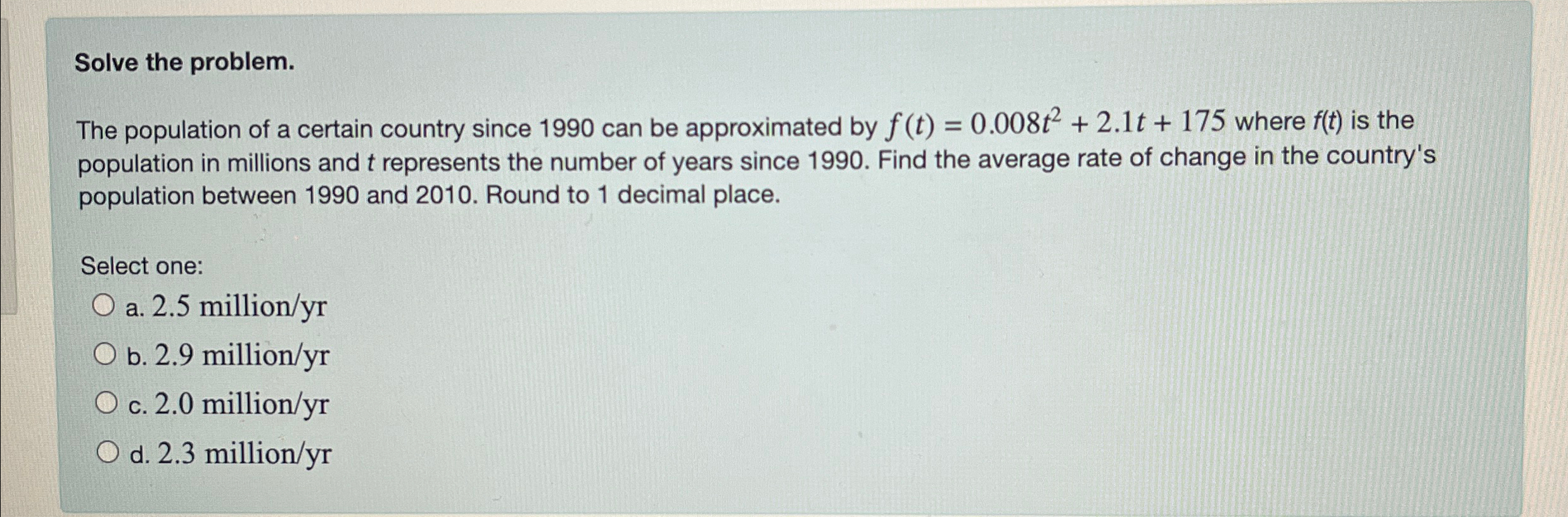 Solved Solve the problem. The population of a certain | Chegg.com