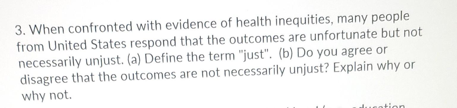 Solved 3. When confronted with evidence of health | Chegg.com