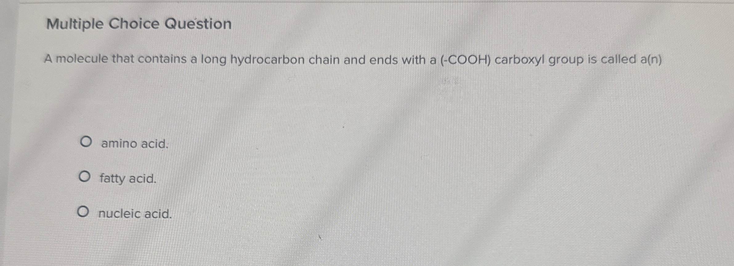 Solved Multiple Choice QuestionA molecule that contains a