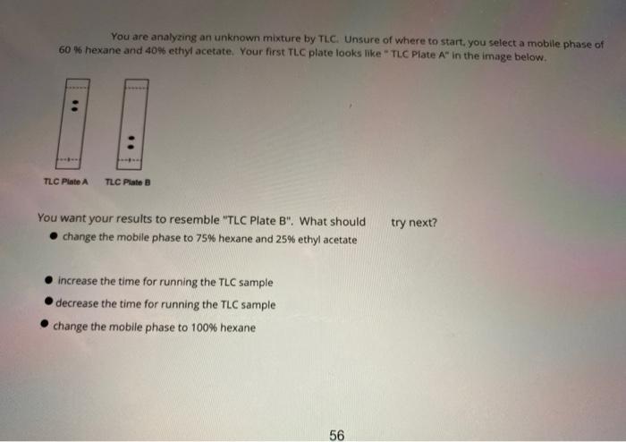 Solved You are analyzing an unknown mixture by TLC. Unsure | Chegg.com