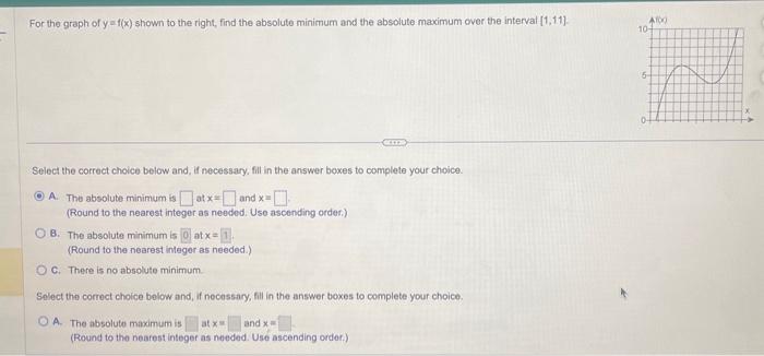 Solved For the graph of y a f(x) shown to the right, find | Chegg.com