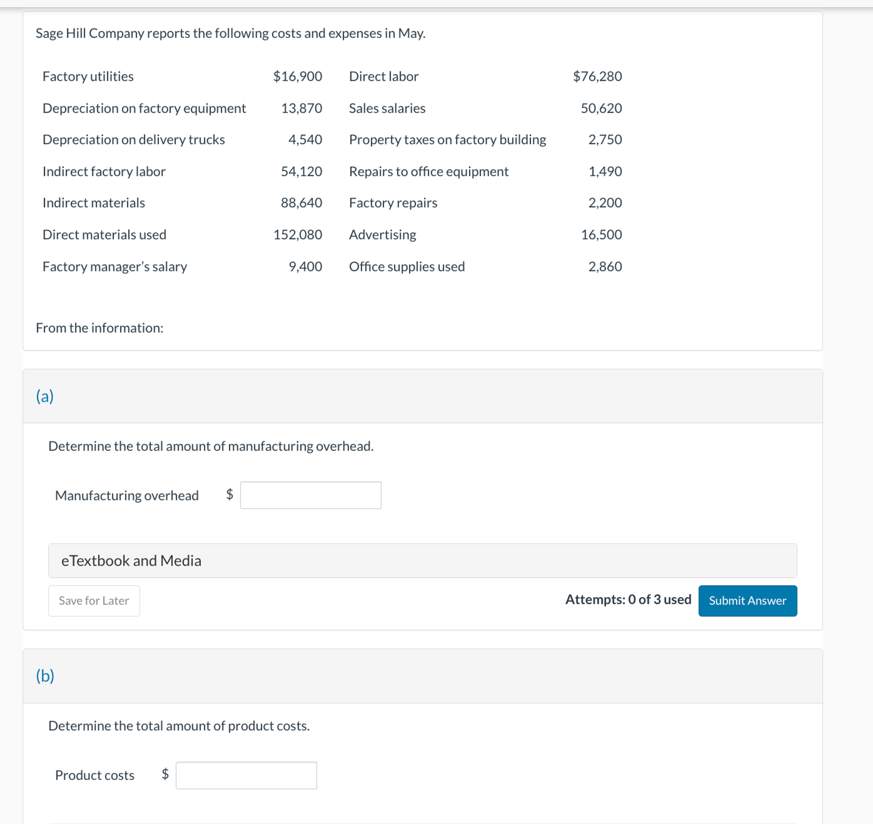 Knight Company Reports The Following Costs And Expenses In May - ii8s6zv