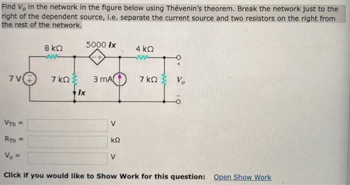 Solved Find V. in the network in the figure below using | Chegg.com