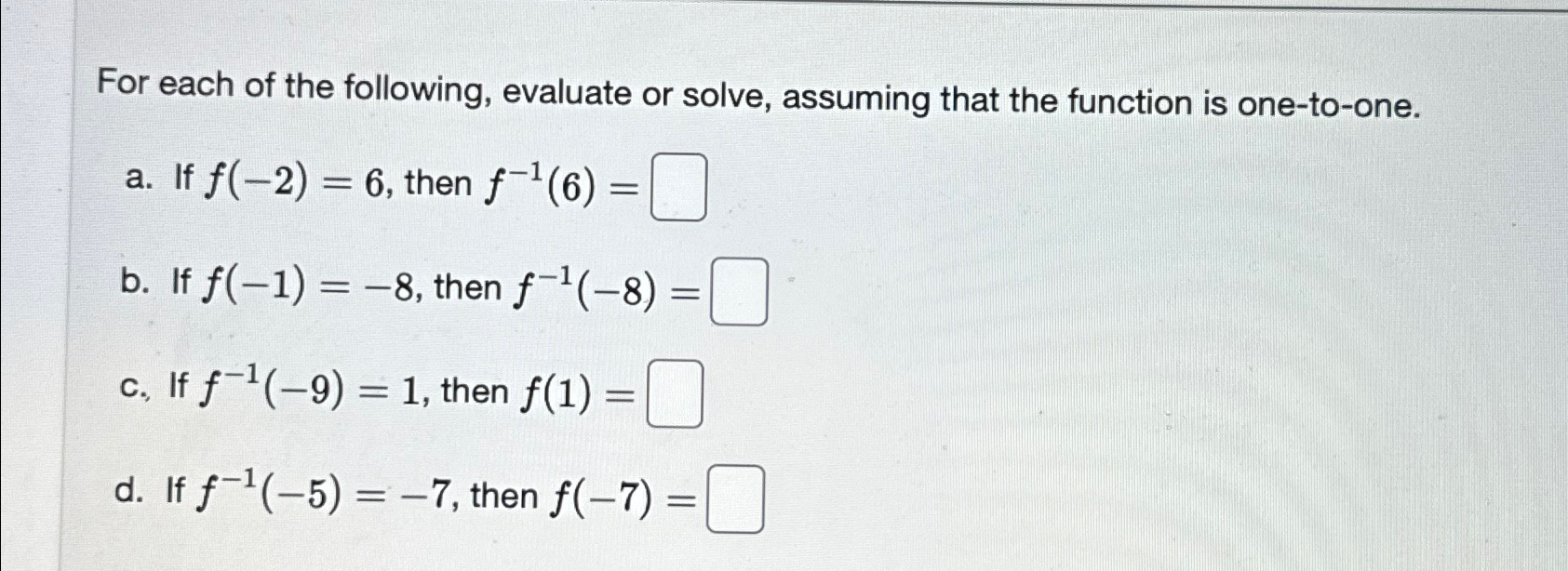 Solved For each of the following, evaluate or solve, | Chegg.com