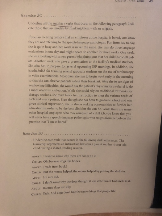 Cable Three: Verbs 49 Exercise 3c .. Underline 