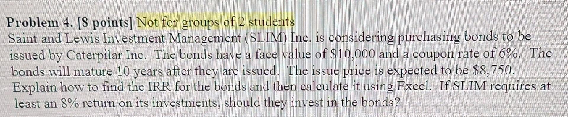 Solved Problem 4 8 Points Not For Groups Of 2 Students Chegg