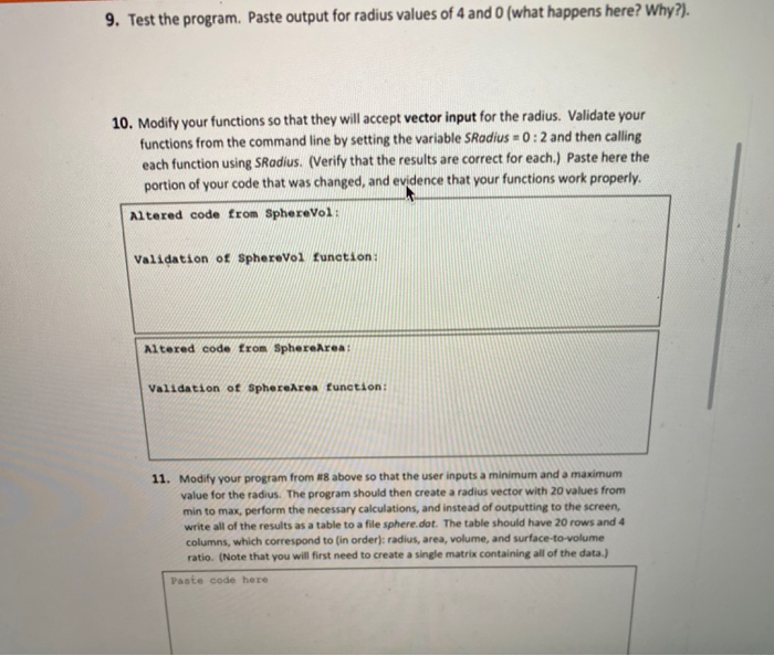 Solved 5. Write and save a function Sphere Area that accepts | Chegg.com