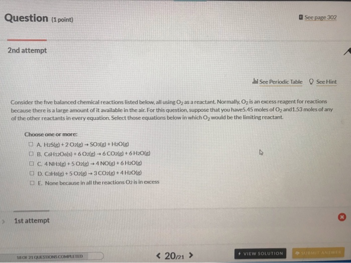 Solved Question (1 point) e See page 302 2nd attempt See | Chegg.com