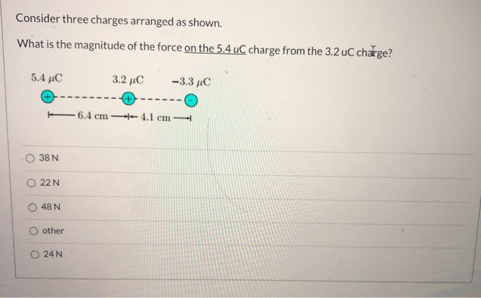 Solved Consider three charges arranged as shown. What is the | Chegg.com