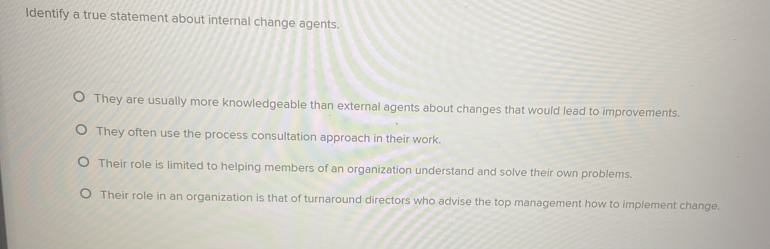 Solved Identify a true statement about internal change | Chegg.com