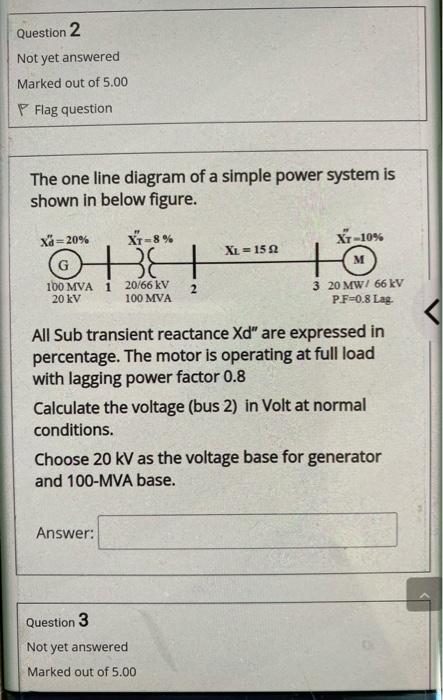 Solved The one line diagram of a simple power system is | Chegg.com