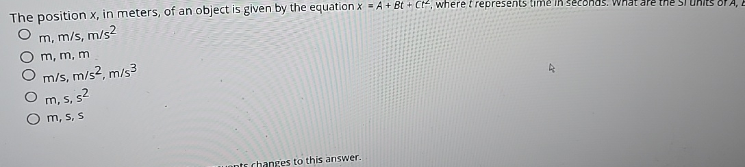 Solved The position x, ﻿in meters, of an object is given by | Chegg.com