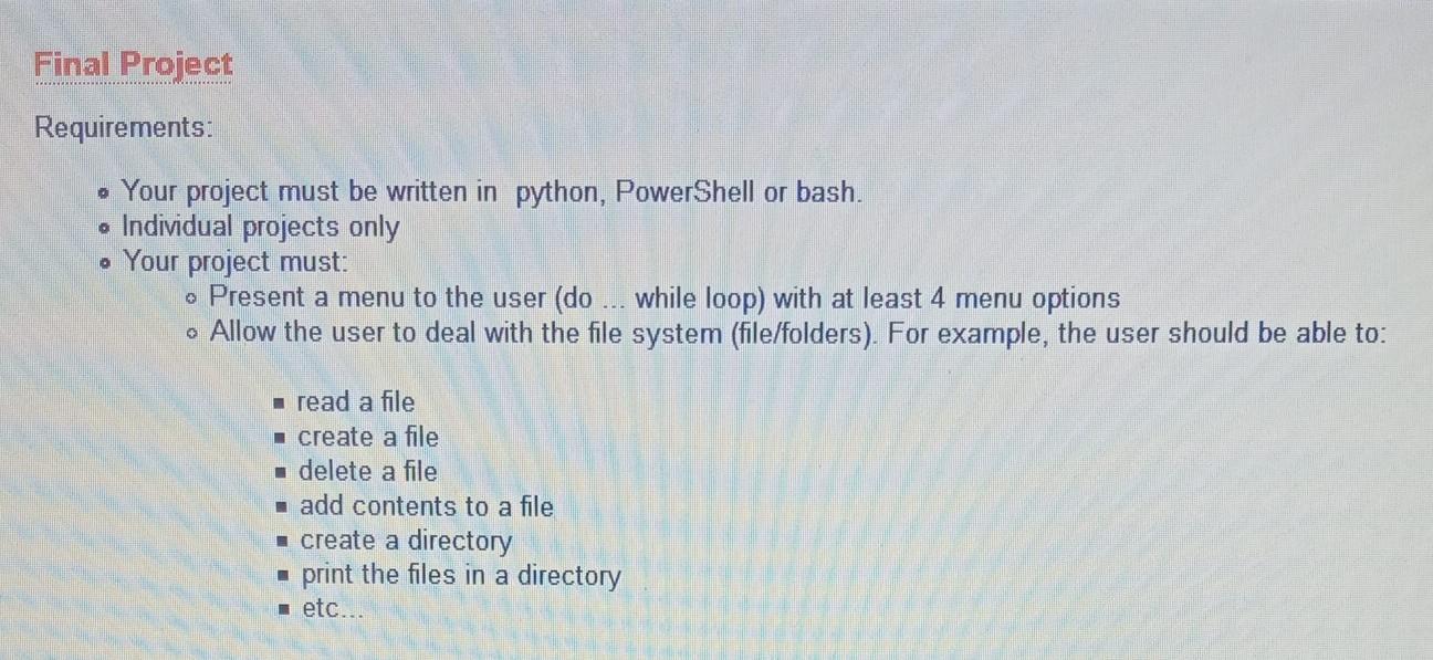 Solved Final Project Requirements: • Your project must be | Chegg.com