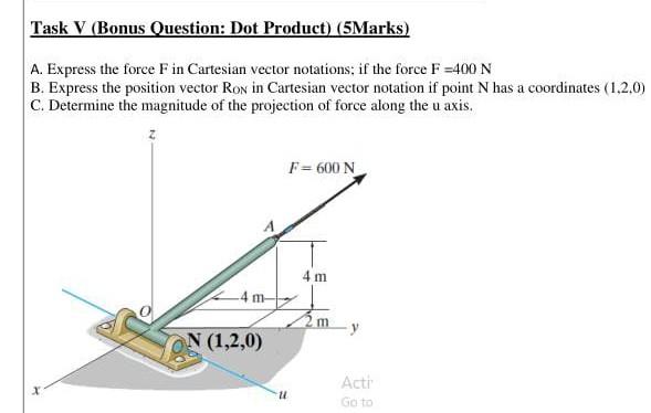 Solved Task V Bonus Question Dot Product 5marks A E Chegg Com