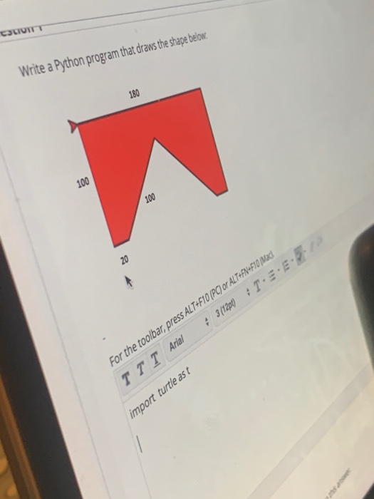 Solved SLUTT Write a Python program that draws the shape | Chegg.com
