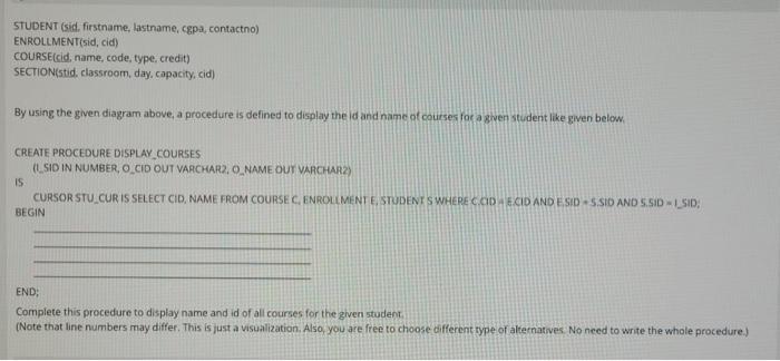 Solved STUDENT (sid. firstname, lastname, cgpa, contactno) | Chegg.com
