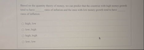 Solved Based on the quantity theory of money, we can predict | Chegg.com