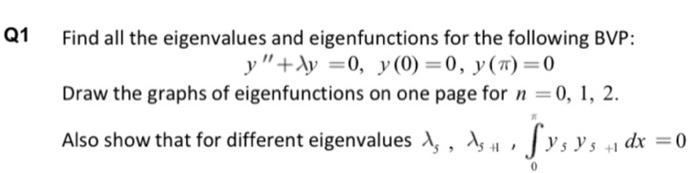 Solved 1 Find All The Eigenvalues And Eigenfunctions For The