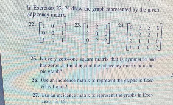 Solved In Exercises 1 4 Use An Adjacency List To Represent 1035