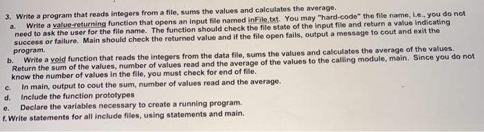 Solved 3. Write a program that reads integers from a file, | Chegg.com