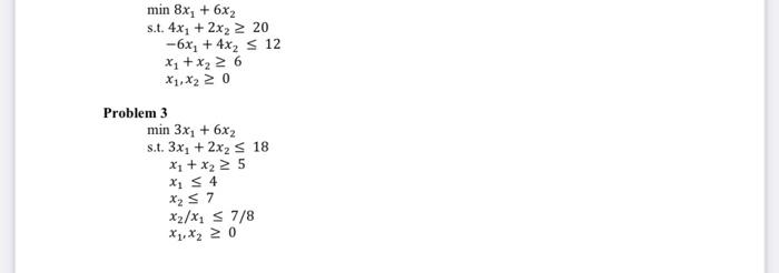Solved Solve the following linear programming models | Chegg.com