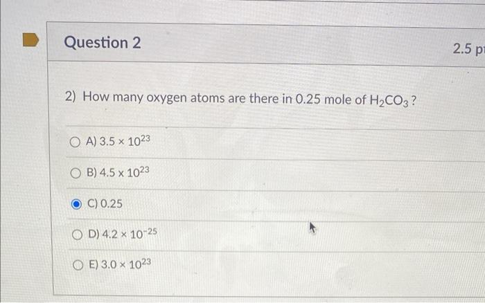 Solved How Many Oxygen Atoms Are There In Mole Of Chegg Com