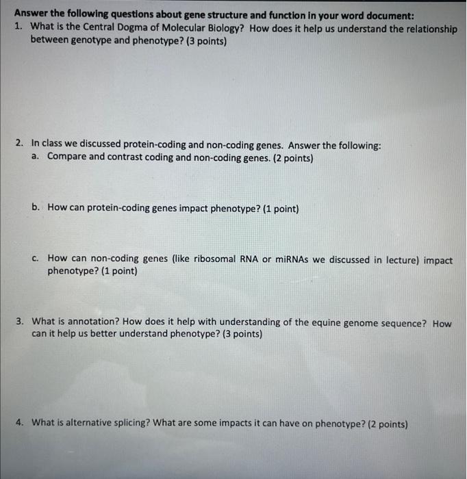Solved Answer the following questions about gene structure | Chegg.com