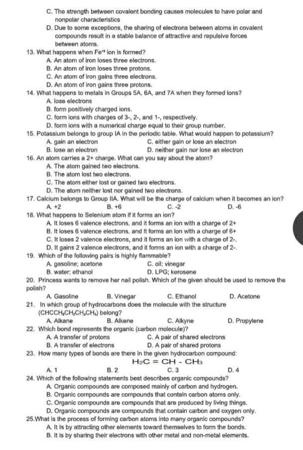 Solved 12. What accounts for the polarity of compounds? A. | Chegg.com