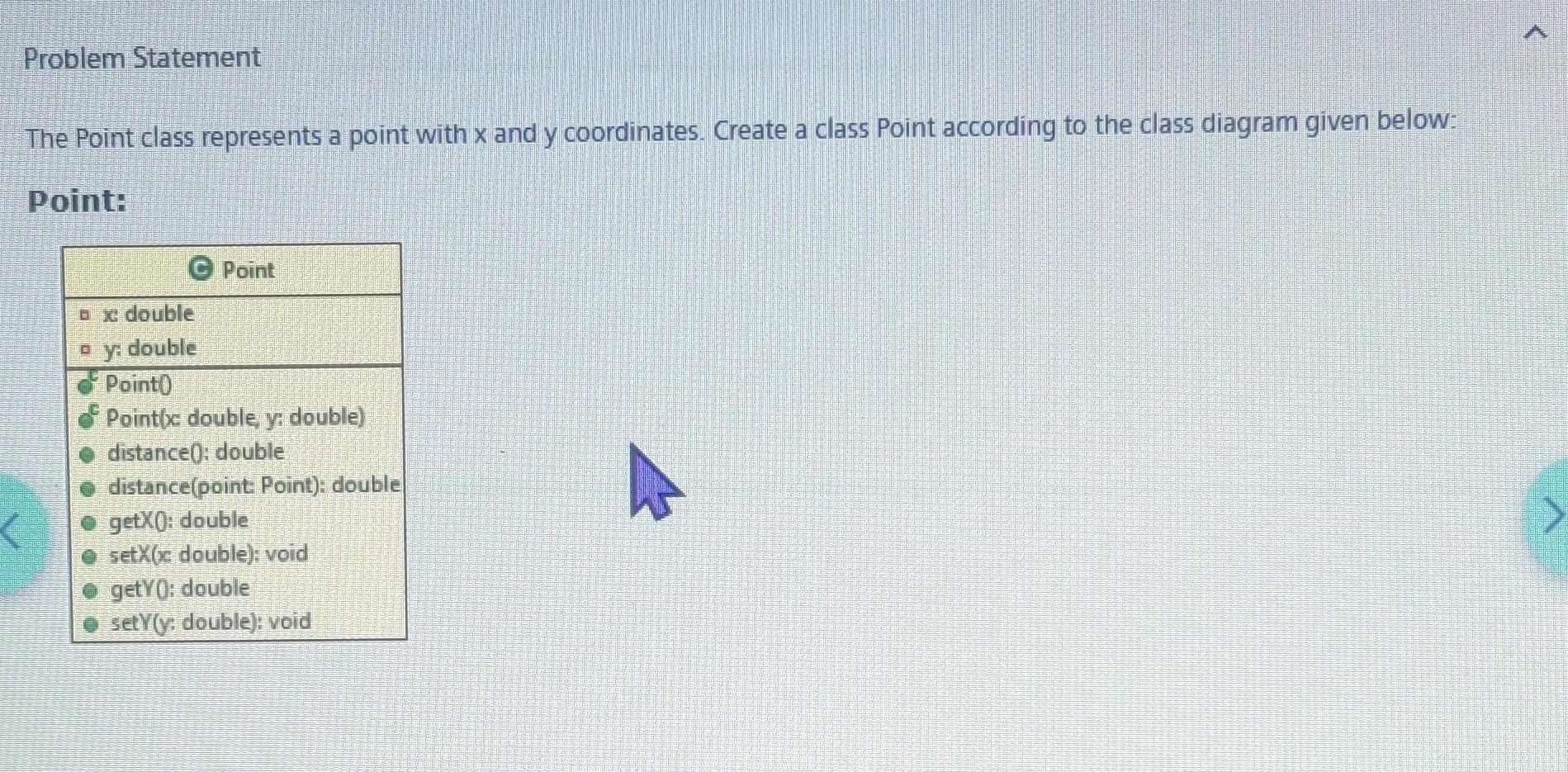 Solved The Point class represents a point with x and y | Chegg.com
