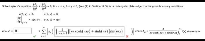 Solved Solve Laplace's Equation, ∂x2∂2u+∂y2∂2u=0,0 | Chegg.com