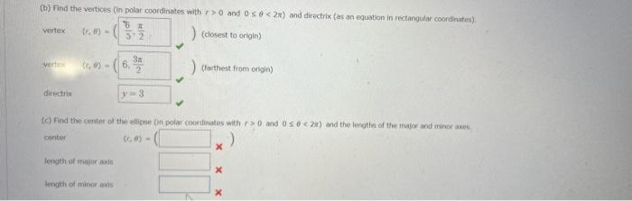 Solved A polar equetion of a conic is given. r=3+2sin(θ)6 | Chegg.com