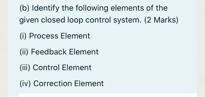 Solved (b) Identify the following elements of the given | Chegg.com