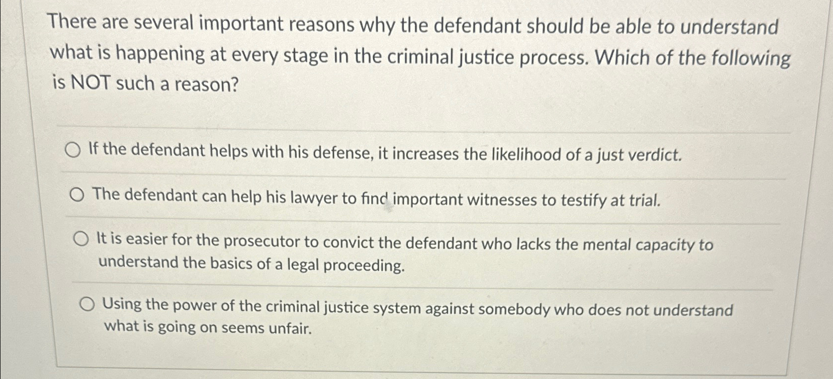 Solved There are several important reasons why the defendant | Chegg.com