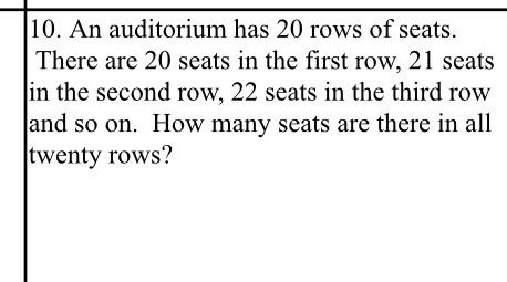 Solved 10. An auditorium has 20 rows of seats. There are 20