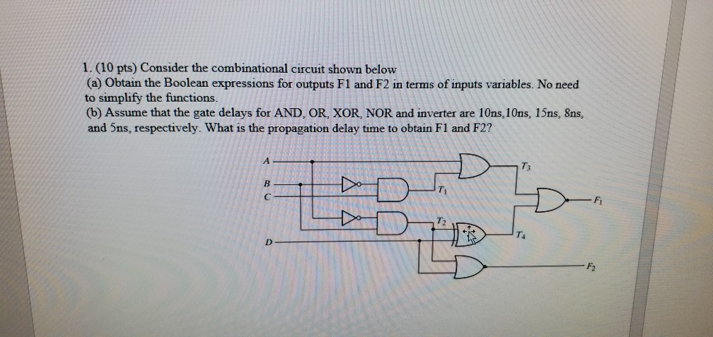 Solved 1.(10 Pts) Consider The Combinational Circuit Shown | Chegg.com