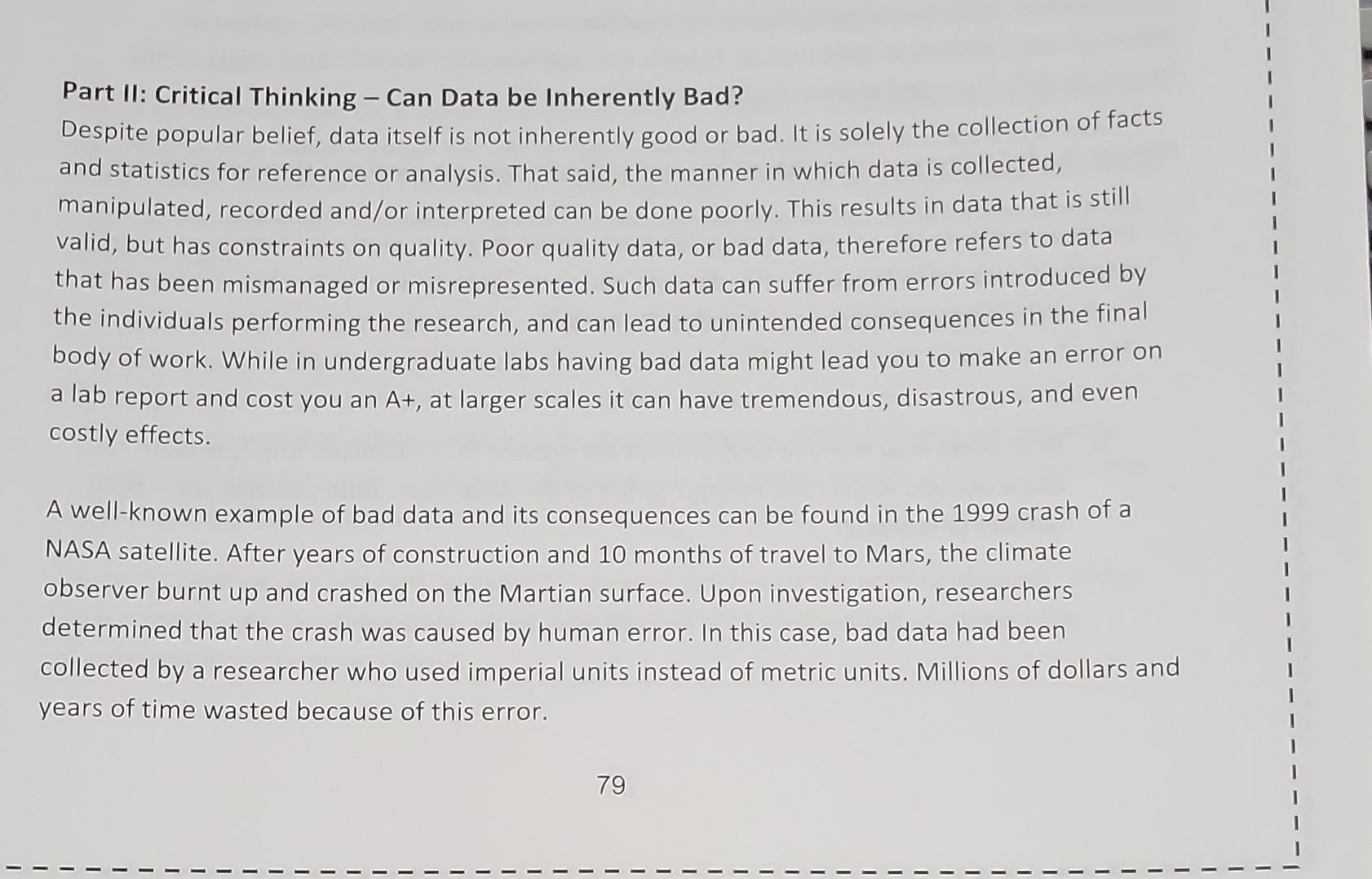 provoke a response critical thinking through data analysis