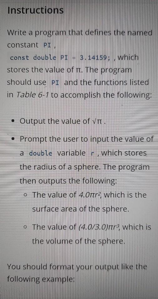 Solved Instructions Write a program that defines the named | Chegg.com
