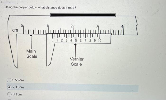 Solved Using the caliper below, what distance does it read? | Chegg.com