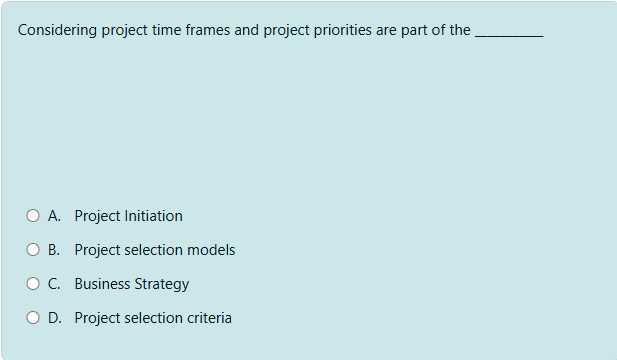 Student Project Time Frame Solved Considering project time frames and project | Chegg.com