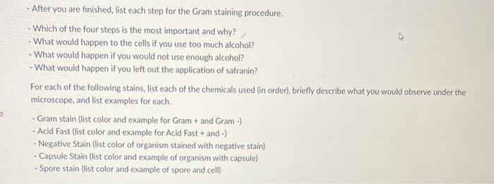 - After you are finished, list each step for the Gram | Chegg.com