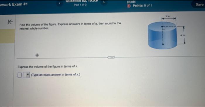 Solved Find the volume of the figure. Express antwers in | Chegg.com