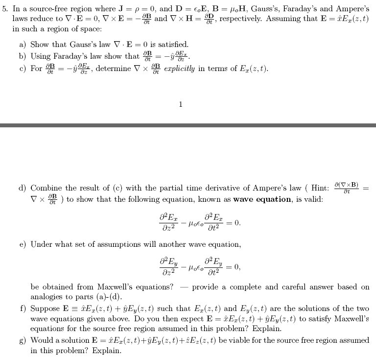 In A Source Free Region Where J Rho 0 And D Chegg Com