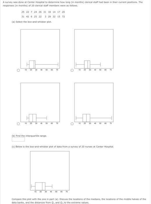 Solved A survey was done at Center Hospital to determine how | Chegg.com