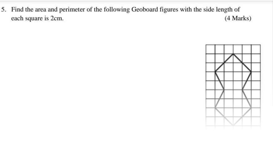 Solved Find the area and perimeter of the following Geoboard | Chegg.com