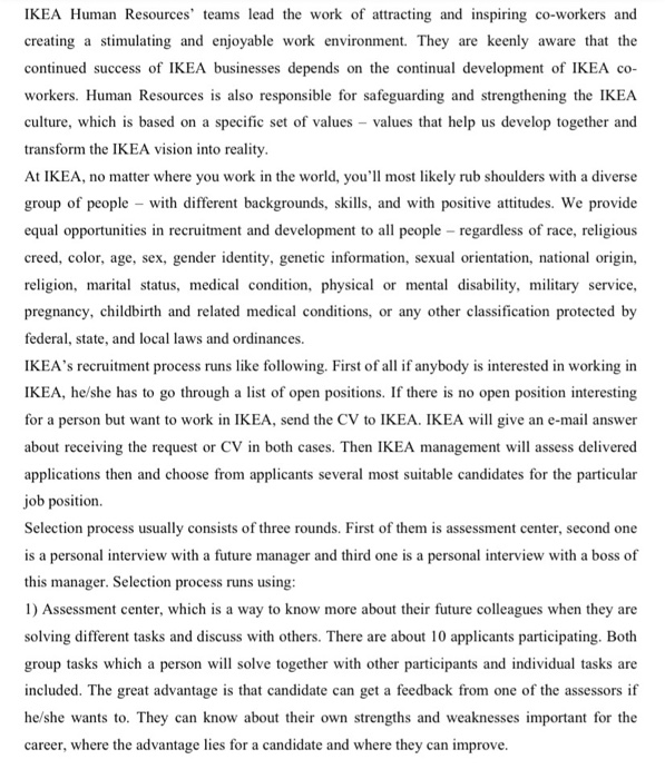Ikea Human Resources Innovation Practices Case Study