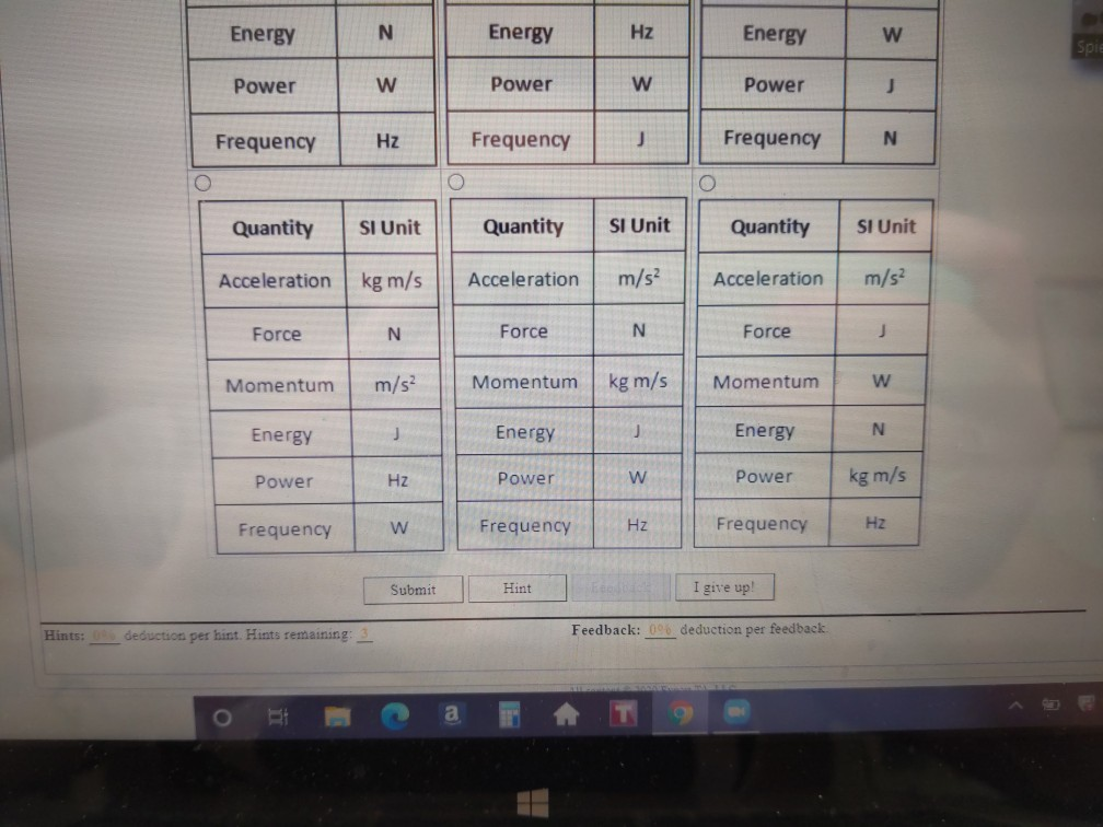 Solved Match The Physical Quantity With The Appropriate Si Chegg Solved Match The Physical Quantity With The Appropriate Si Chegg