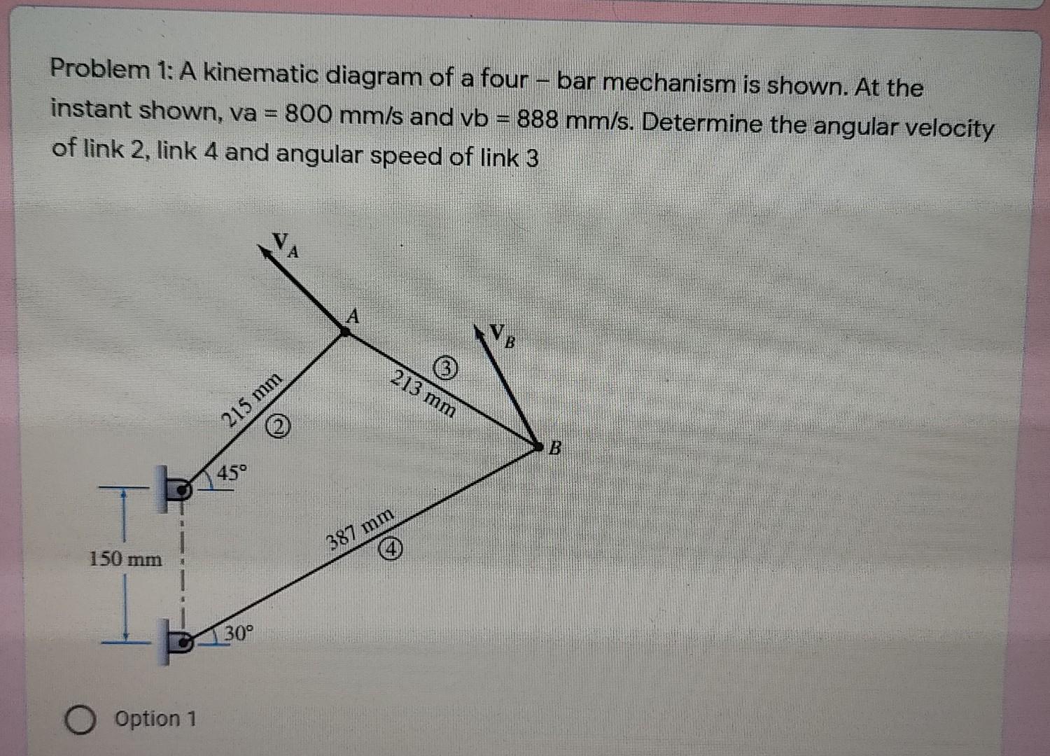 problem-1-a-kinematic-diagram-of-a-four-bar-chegg