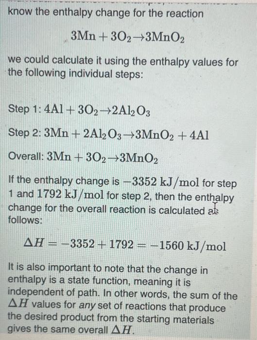 Solved Learning Goal: To understand how to use Hess's law to | Chegg.com